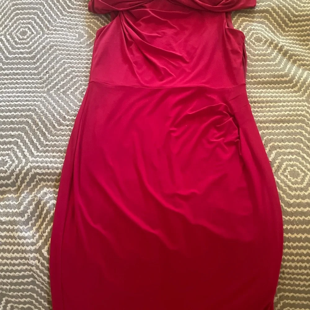 Adrianna Papell Off the Shoulder Sheath Dress - Picture 4 of 6